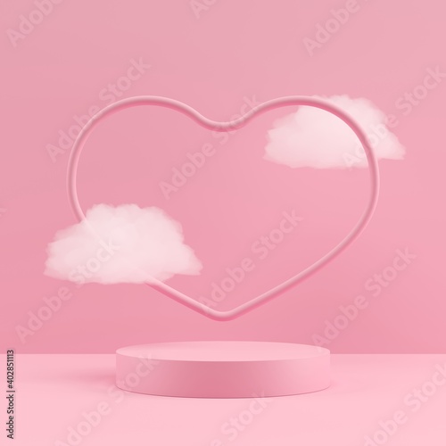 Abstract background minimal style for branding product presentation on Valentine's day. Mock up scene with empty space. 3d rendering © 8_visual