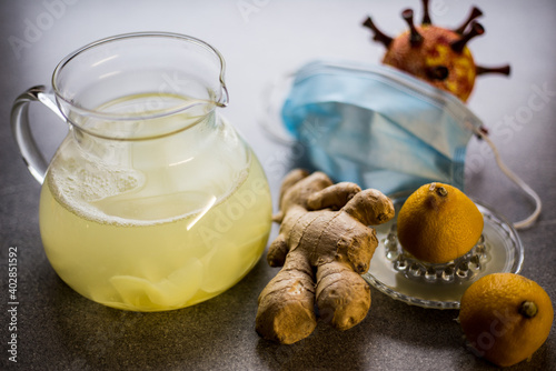 Ginger lemon and face masks to fight coronavirus and strengthen the immune system