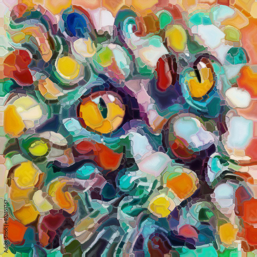 Abstract Cat Painting