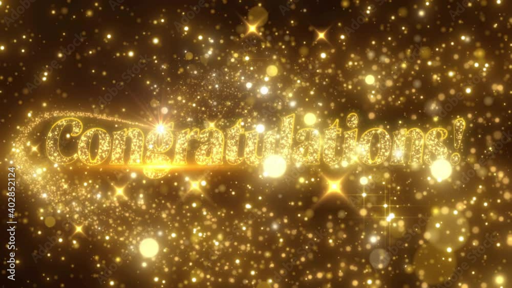 glitter congratulations celebration typography loop