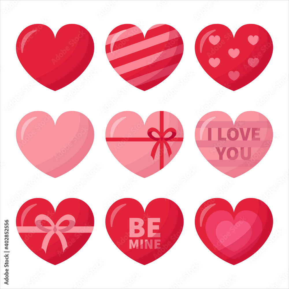 Vector Set of Hearts. Love Story Symbol. Design Elements for Valentine's Day or Wedding. Vector Set of Hearts. Love Story Symbol. Design Elements for Valentine's Day or Wedding.