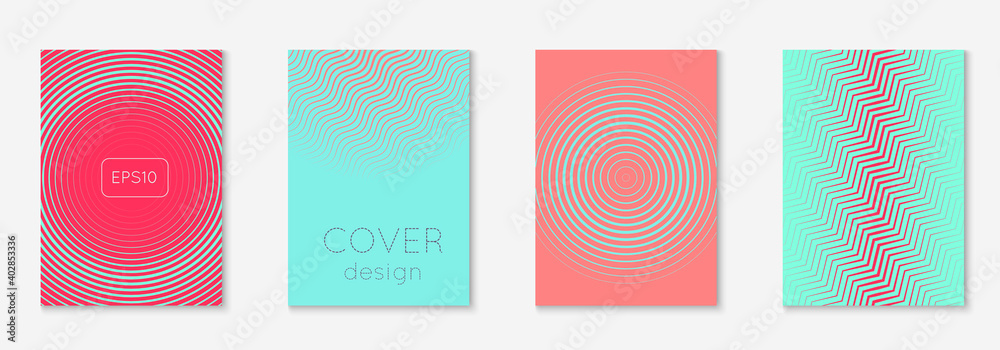 Poster design modern. Pink and turquoise. Colorful mobile screen, flyer, booklet, report layout. Poster design modern with minimalist geometric lines and shapes.