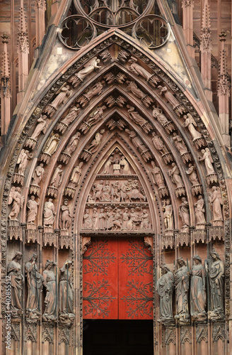 The facade of a church