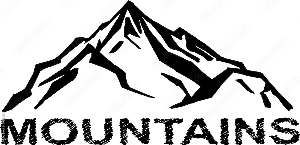 Vintage badge of Mountain expedition adventure logo. Mountain shapes for logos.