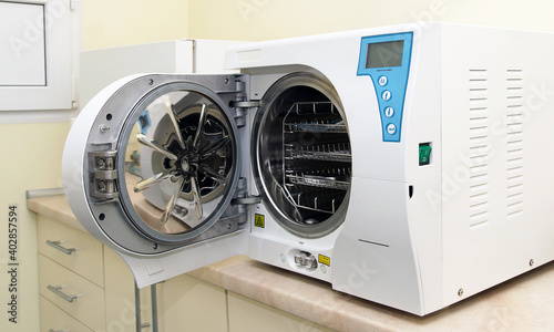 In the medical laboratory. Autoclave. Sterilization of medical devices. Medical equipment. High temperature disinfection 
