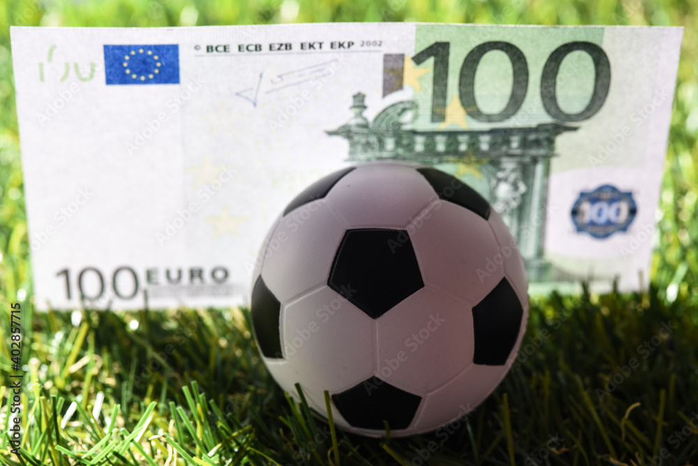Obraz premium sport ballon football championnat jouer joueur match gazon pelouse terrain argent euro