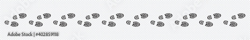 footprints shoe sole tracking path on transparent background, Shoes trail track vector illustrations
