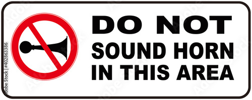Quadro em tela A sign that says  do not sound horn or no honking