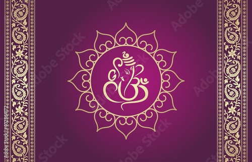 Ganesha, wedding card, royal Rajasthan, India	