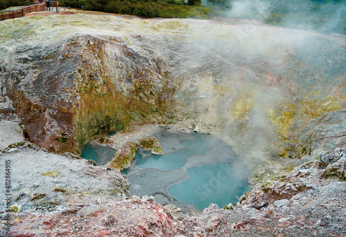 Photography New Zealand on the Northern Island, Wai-O-Tapu the famous geothermal area
