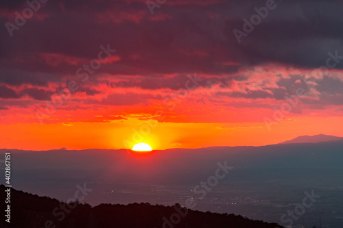 sunset in the mountains, Sierra Nevada, spain
