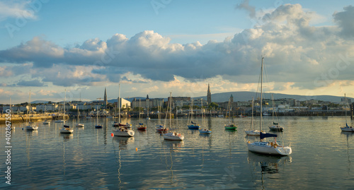 boats in Dun Laoghaire Harbor, Dublin, Ireland
