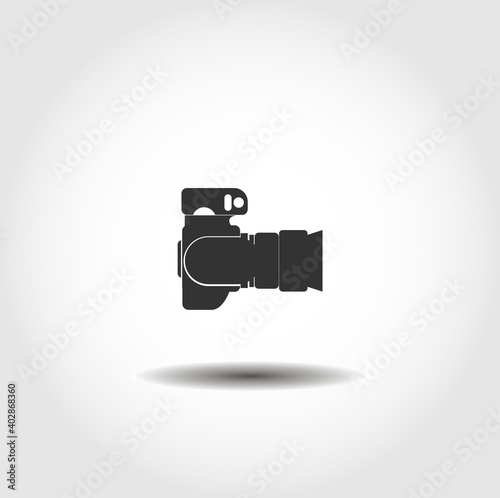 professional photo camera isolated vector icon. camera, media design element