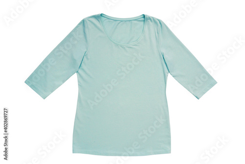 isolated female T-shirt has light minty color