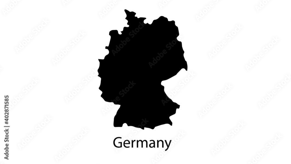 Germany vector map.Globe-like world map icon. Motion vector animation Germany vector map.Globe-like world map icon. Motion vector animation