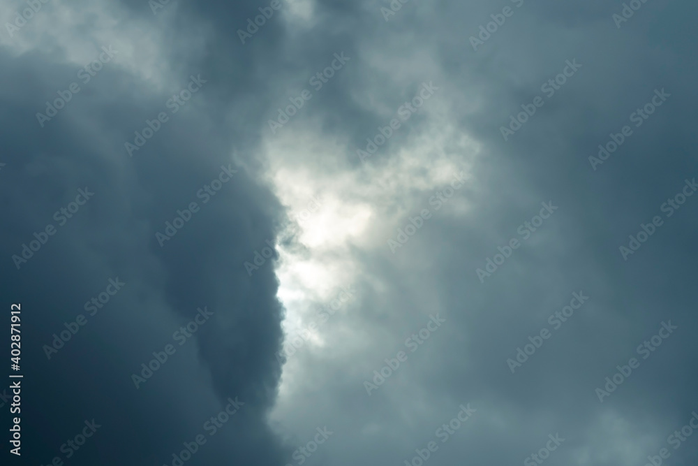 Stormy clouds on bad weather day. Background image.