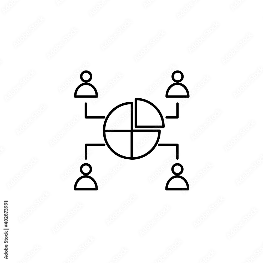 Organization diagram icon. Organization and teamwork icon. Vector
