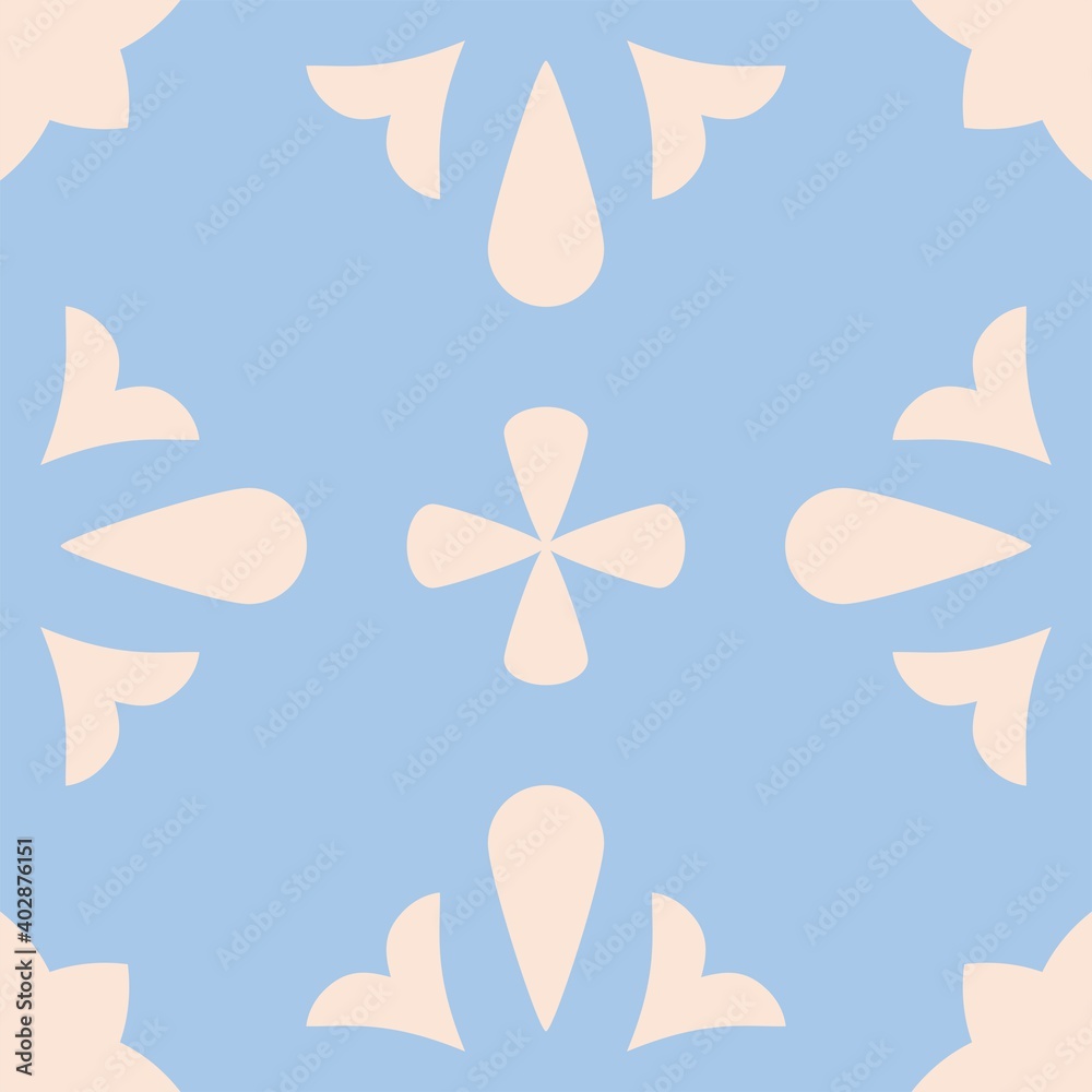 Indigo blue decorative floor tiles vector pattern Indigo blue decorative floor tiles vector pattern
