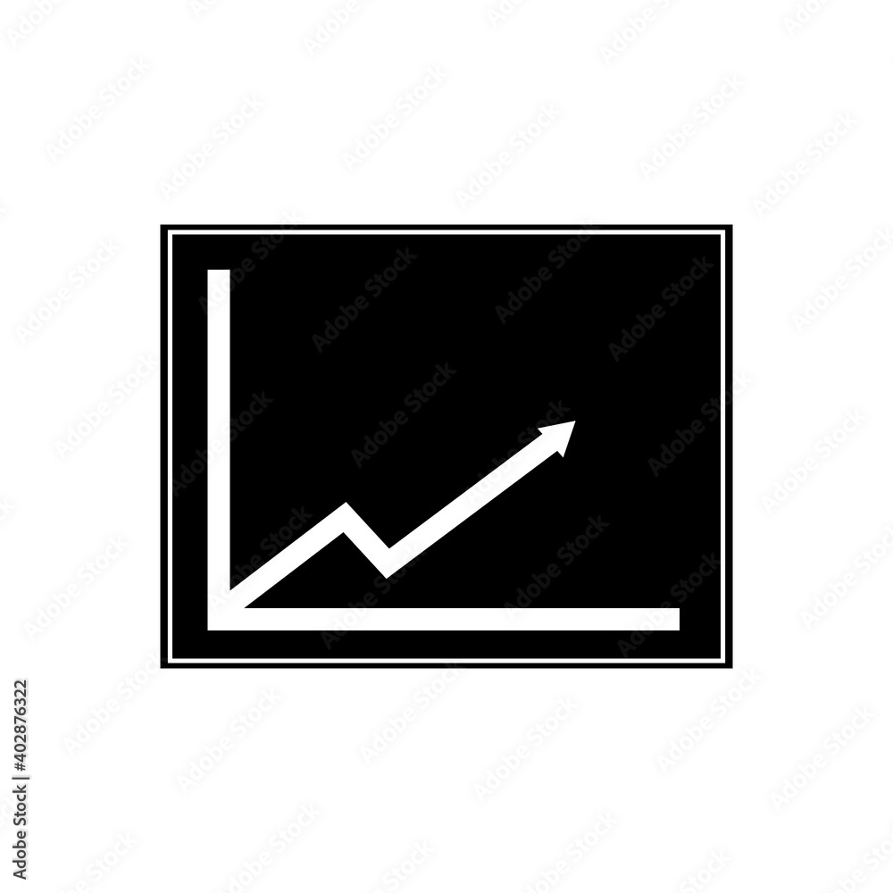 Arrow graph Icon isolated on white background Arrow graph Icon isolated on white background