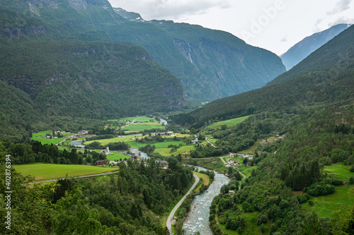 Street through a valley near Borgund