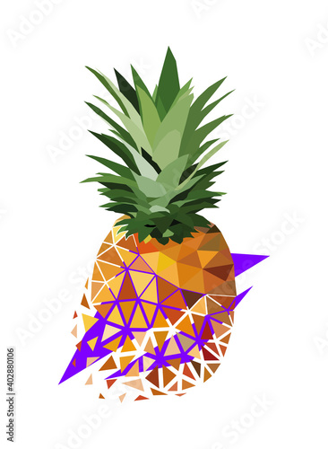 Vector pineapple in low poly style