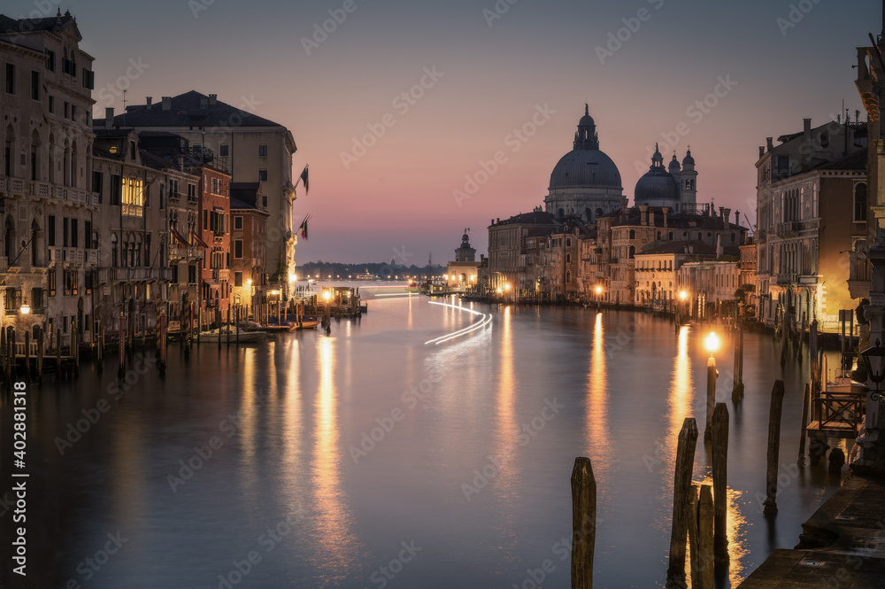 Venice. Grand Canal at dawn. Long exposure.
