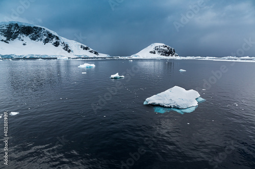 As icebergs and glaciers melt, small chunks break off and float away © Jo