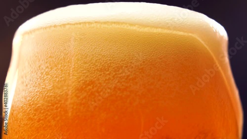 Bartender Pouring Cold Beer Into Glass Close-Up, Festival Drink, Cold Beverage