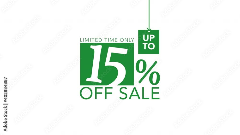 15% OFF Sale Loop Animation Banner. Motion graphic video Sale Promotion Campaign. White Background 4k 15% OFF Sale Loop Animation Banner. Motion graphic video Sale Promotion Campaign. White Background 4k