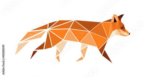 Vector fox in low poly style