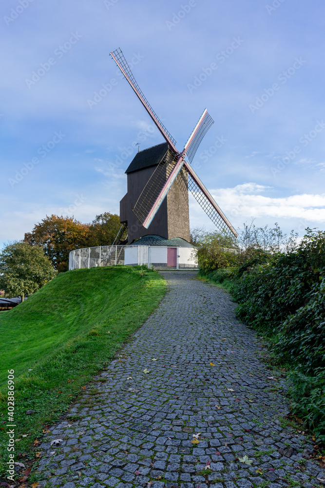 Obraz premium Old flour windmill in Bruges, Belgium