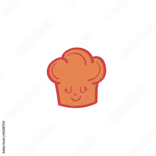 Cute kitchen hat icon in cartoon style