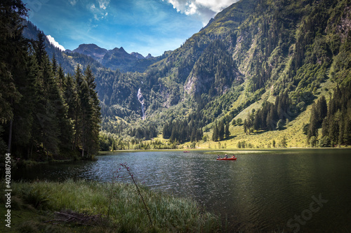 lake in the mountains, styria, schladming, austria, alps
