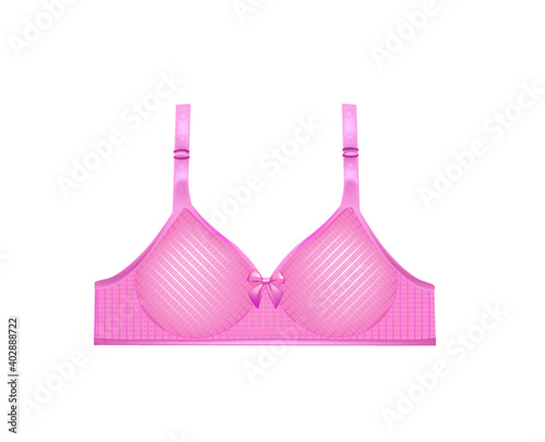 Pink woman bra. vector illustration