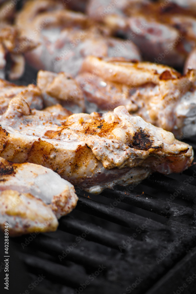 grilled chicken grilled on coals