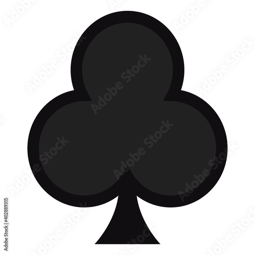 Cards symbol. Clubs suit. Playing cards icon. Vector illustration for casino