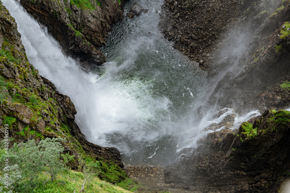Huge waterfall Vøringsfossen in the Hardangevidda Huge waterfall Vøringsfossen in the Hardangevidda