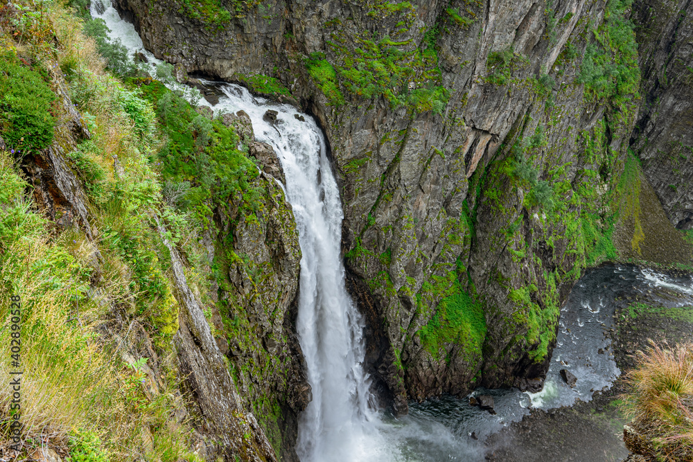 Huge waterfall Vøringsfossen in the Hardangevidda