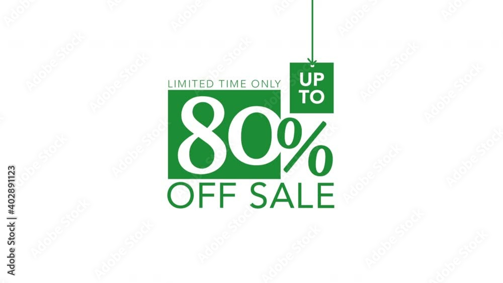 80% OFF Sale Loop Animation Banner. Motion graphic video Sale Promotion Campaign. White Background 4k 80% OFF Sale Loop Animation Banner. Motion graphic video Sale Promotion Campaign. White Background 4k