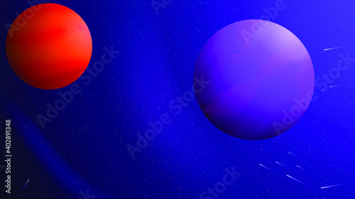 Space background with planets, stars and comets. Vector illustration © Oleh Gumennyi
