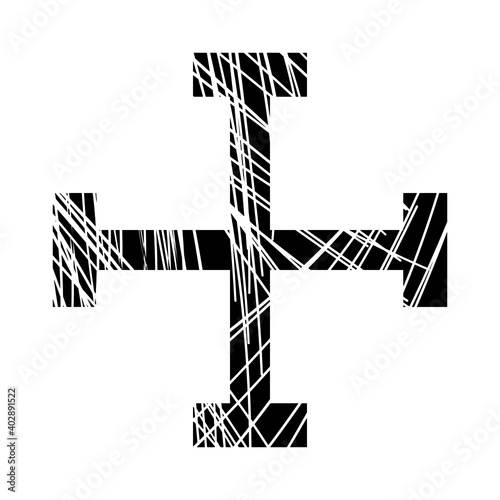 vector illustration of black cross isolated on white Fototapeta