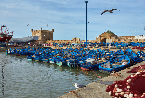Sqala du Port, a defensive tower at the fishing port of Essaouira,