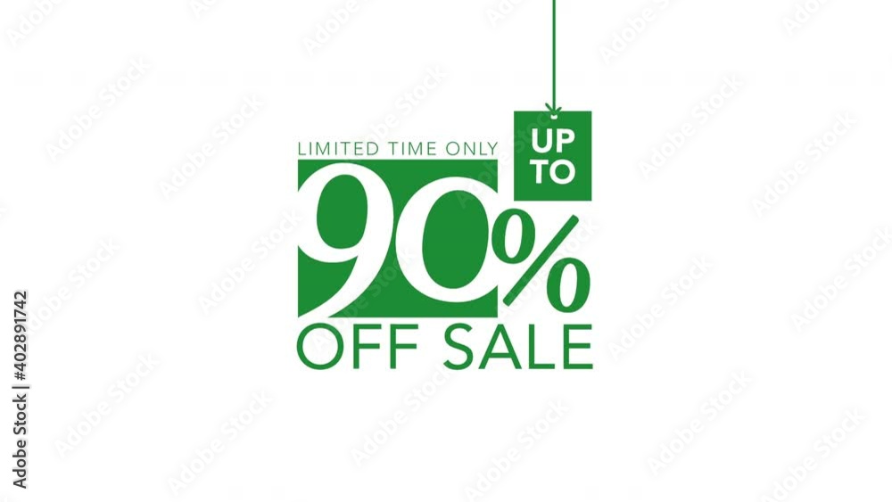 90% OFF Sale Loop Animation Banner. Motion graphic video Sale Promotion Campaign. White Background 4k 90% OFF Sale Loop Animation Banner. Motion graphic video Sale Promotion Campaign. White Background 4k