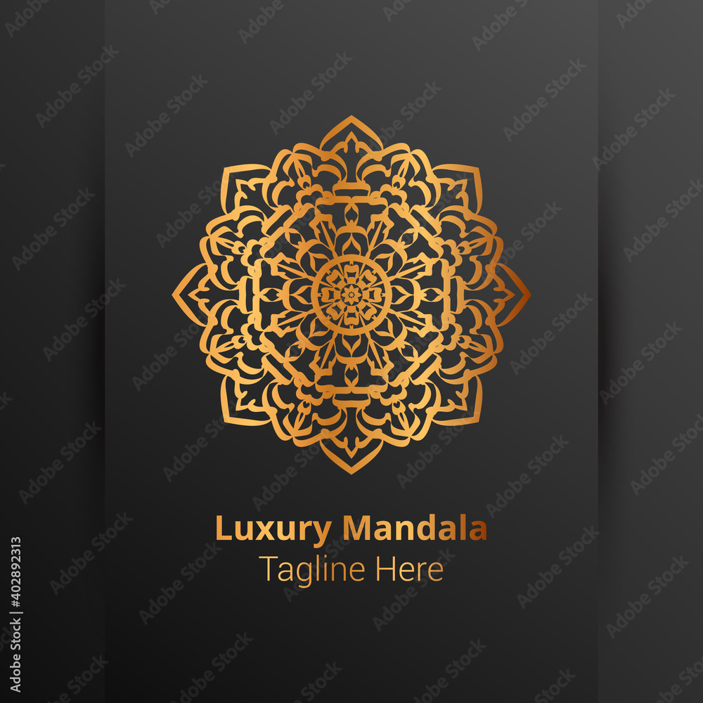 Luxury ornamental mandala logo background, arabesque style.