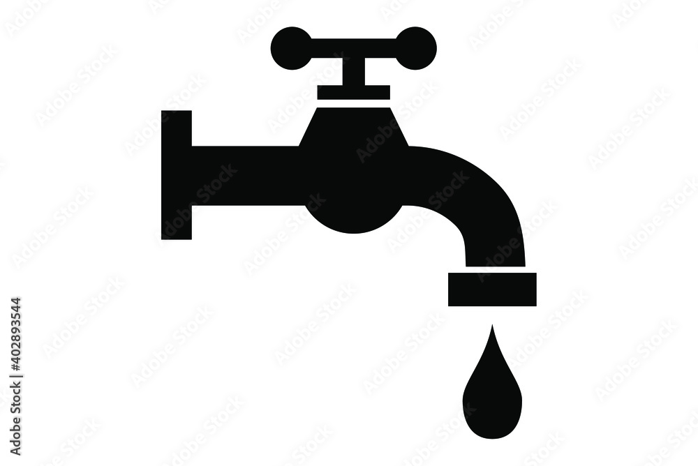 Water black tap vector icon Water black tap vector icon