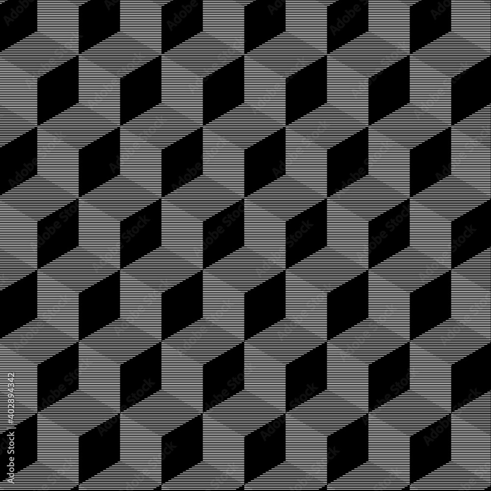 black and white pattern with cubes black and white pattern with cubes