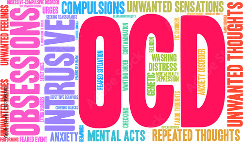 OCD Word Cloud on a white background.