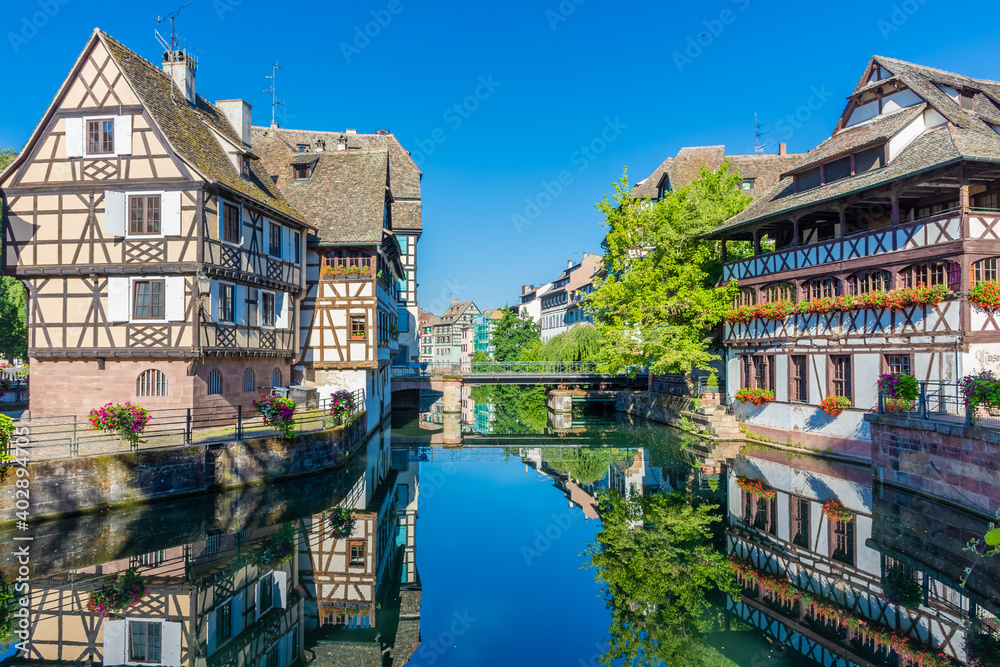 Beautiful canal of Strasbourg in France