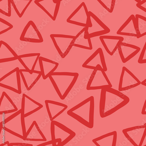 Vector seamless texture background pattern. Hand drawn  red colors.