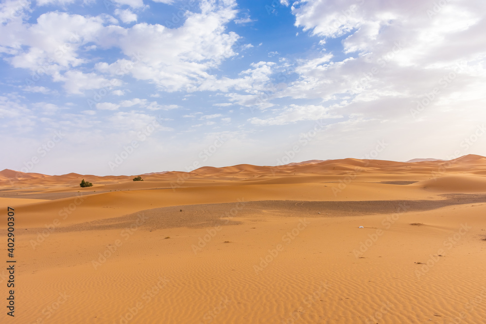 Beautiful landscape of the Sahara Desert, erg Chebbi, Merzouga, morocco